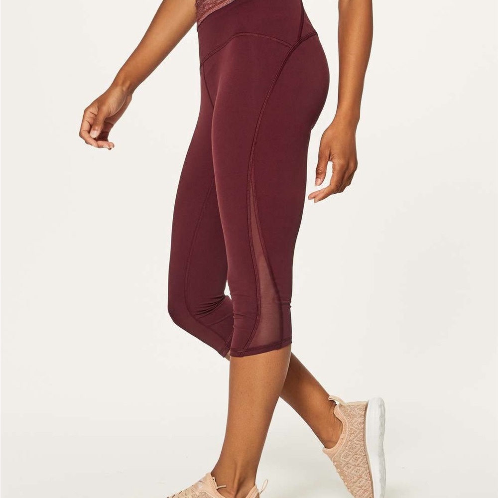 Lululemon Train Times Maroon Cropped Leggings
